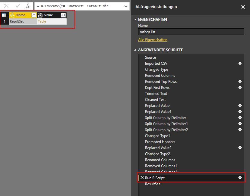 R Script Step in Power BI